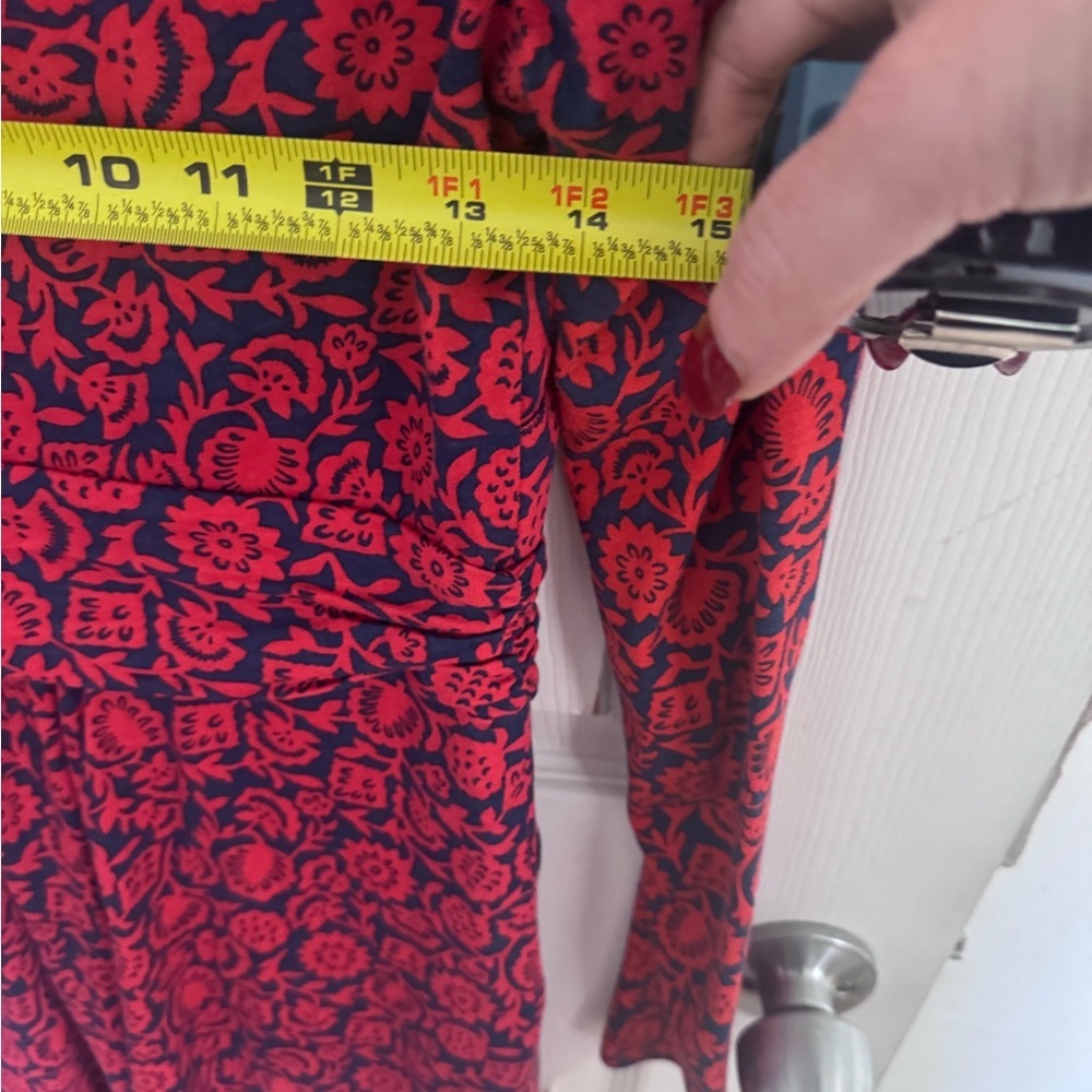 Boden Mabel Floral Dress 6R Long Red Blue - Picture 11 of 12